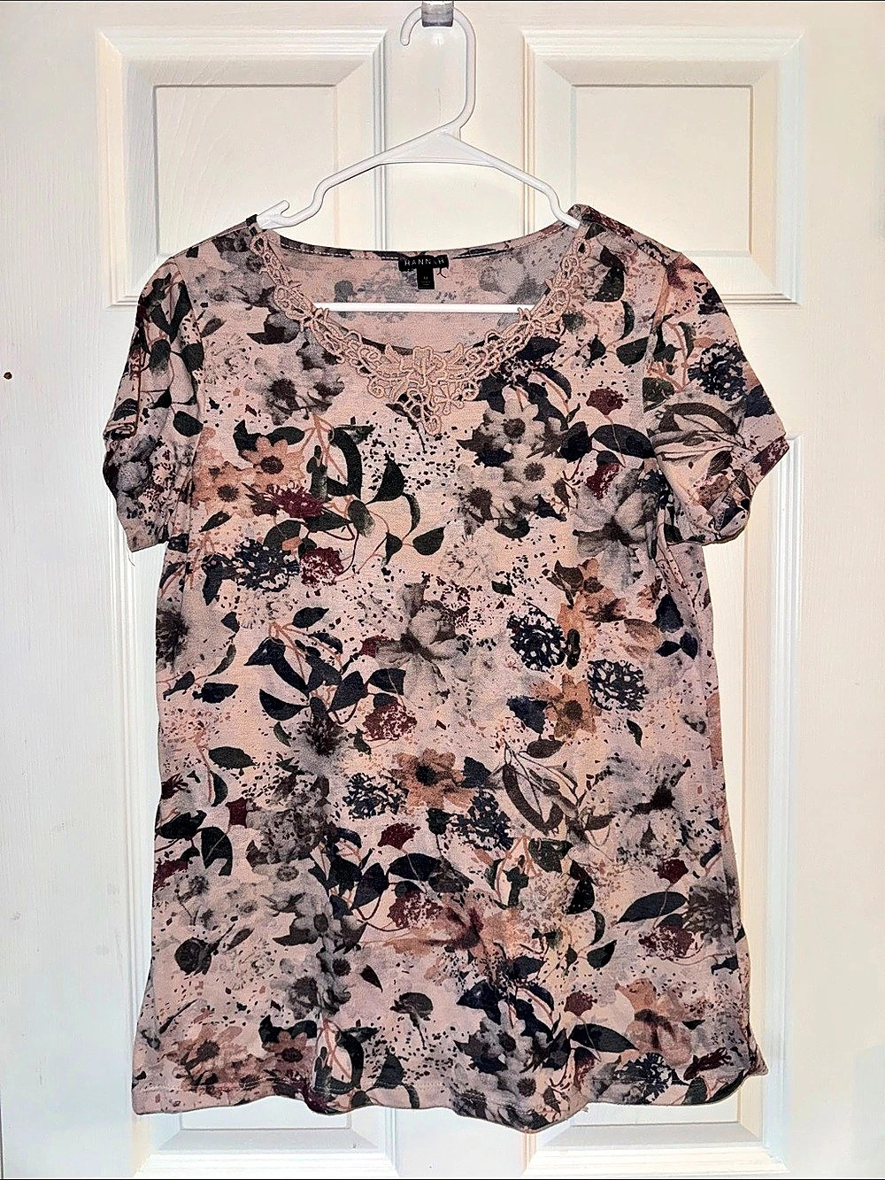 Hannah Floral Short Sleeve Top Size M